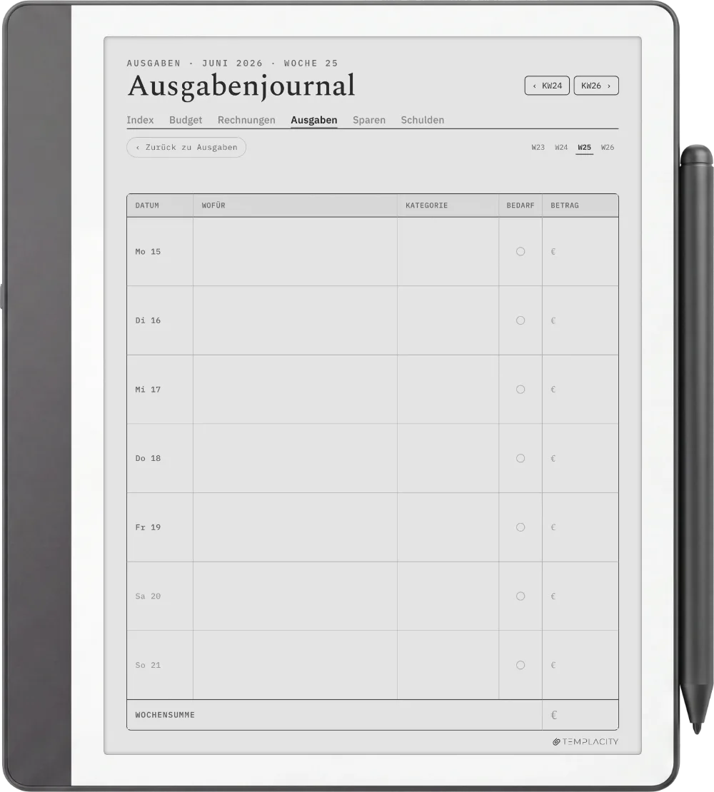The Planner · Budget Kindle Scribe Seite 3