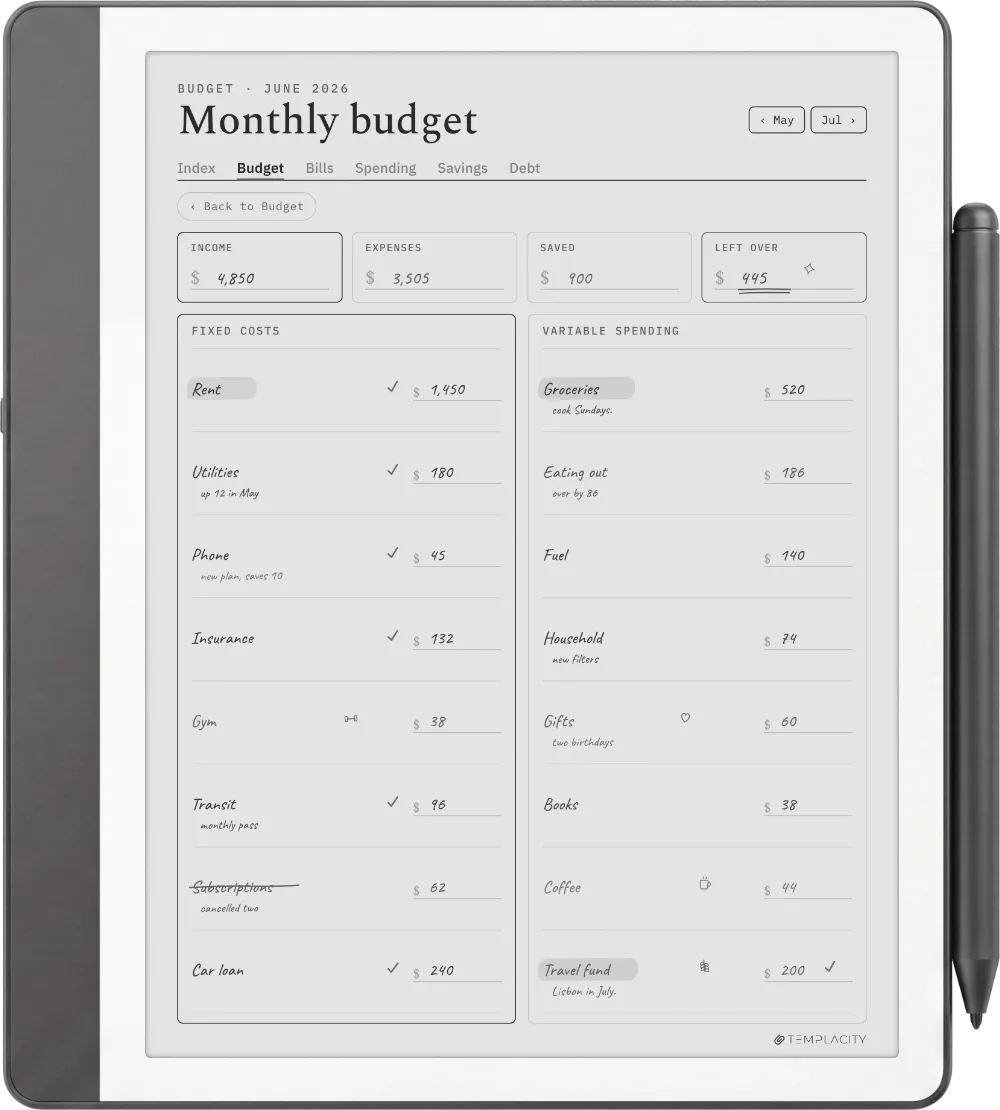 The Planner on the Kindle Scribe
