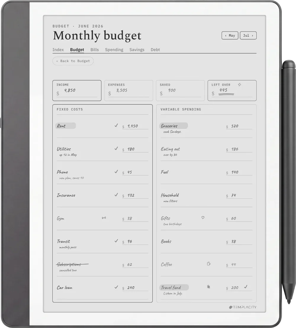 The Planner on the Kindle Scribe