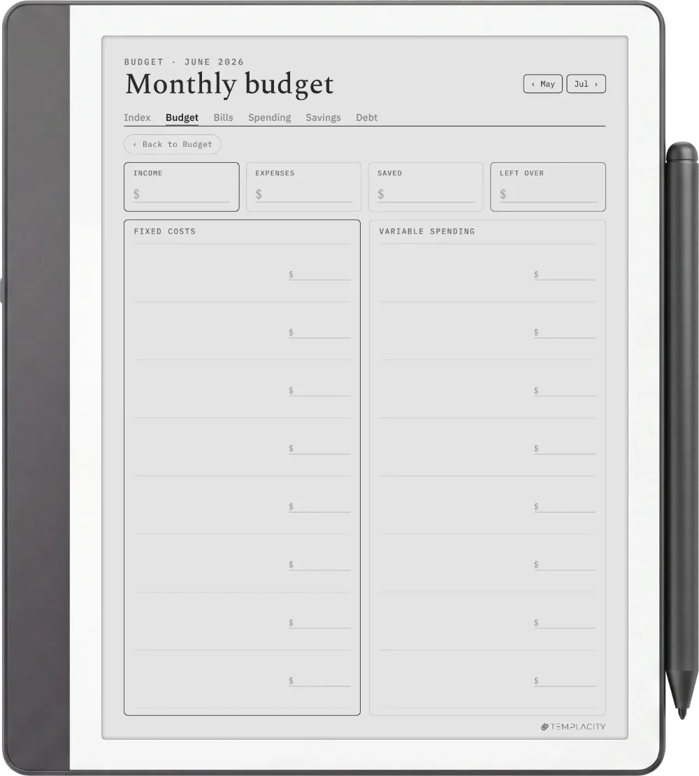 The Planner · Budget Kindle Scribe page 1