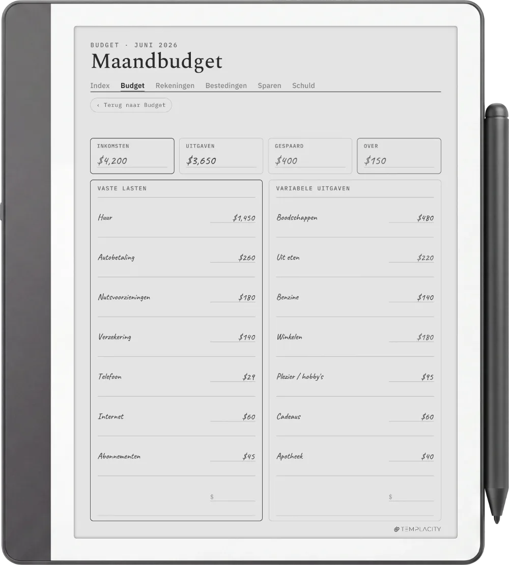 The Planner op de Kindle Scribe