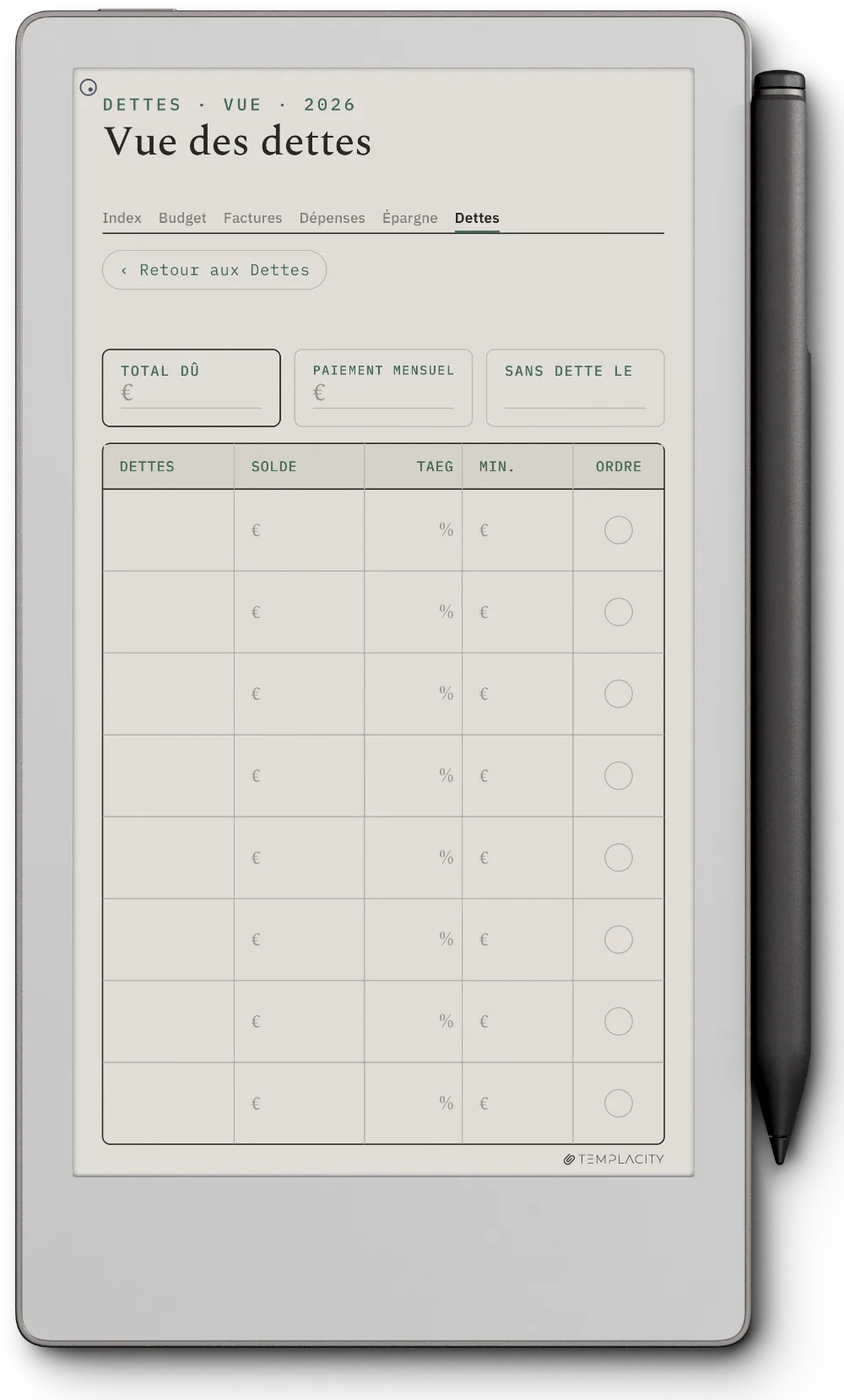 The Planner · Budget reMarkable Paper Pro Move page 5