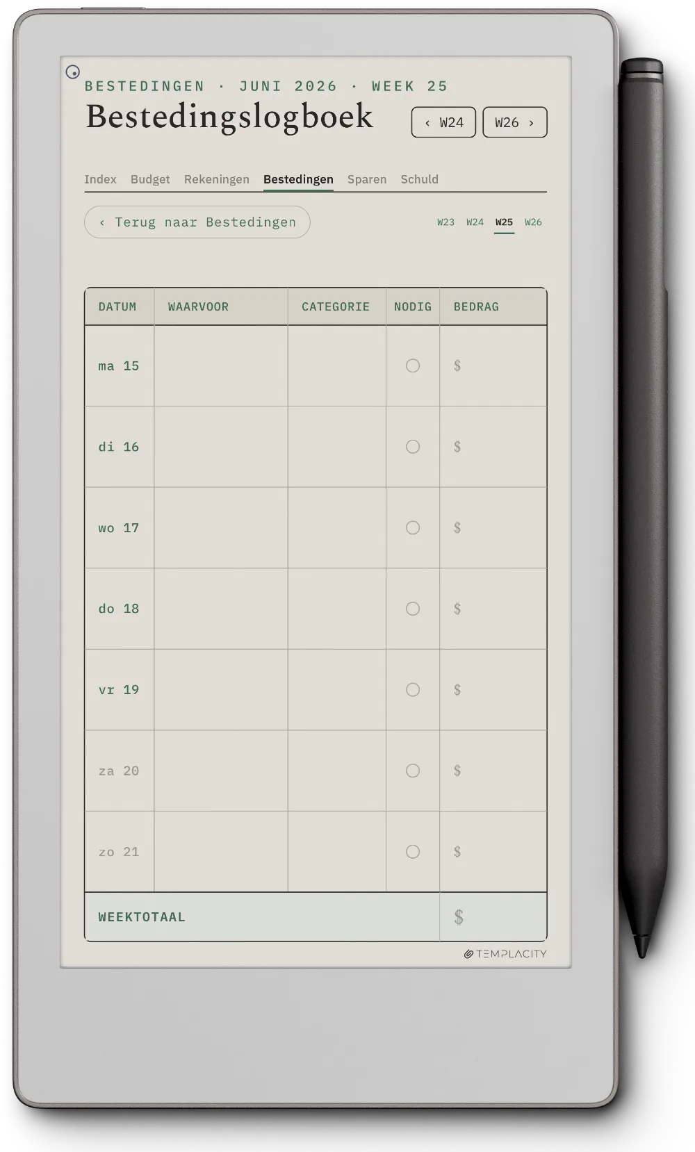 The Planner · Budget reMarkable Paper Pro Move pagina 3