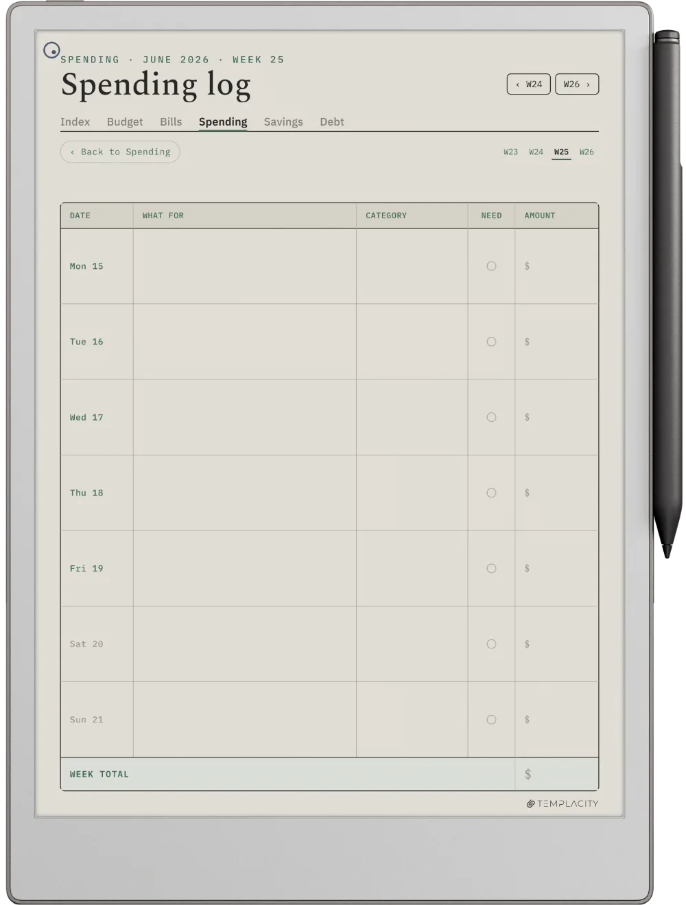 The Planner · Budget reMarkable Paper Pro page 3