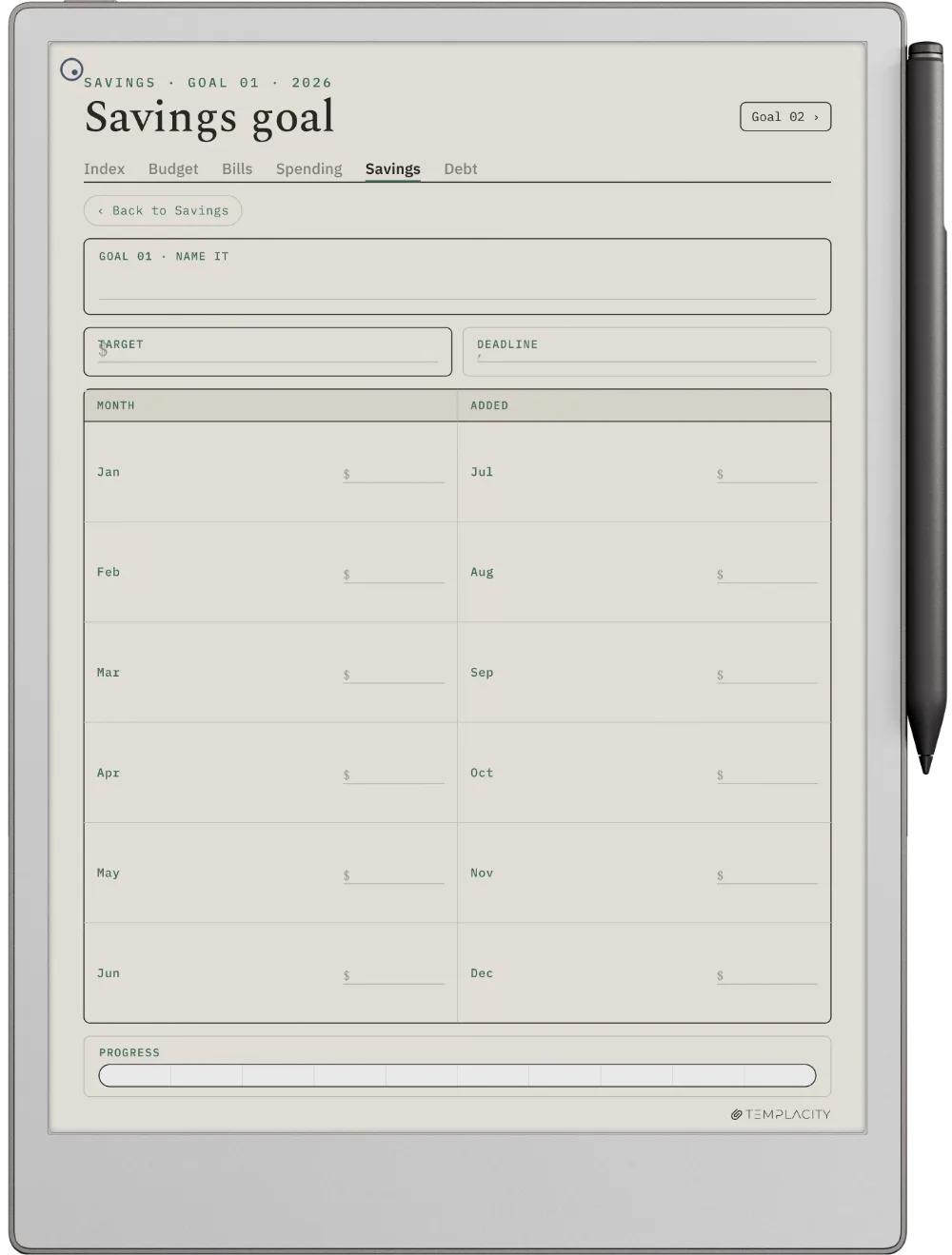 The Planner · Budget reMarkable Paper Pro page 4
