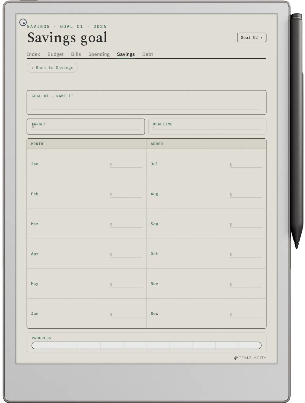 The Planner · Budget reMarkable Paper Pro page 4