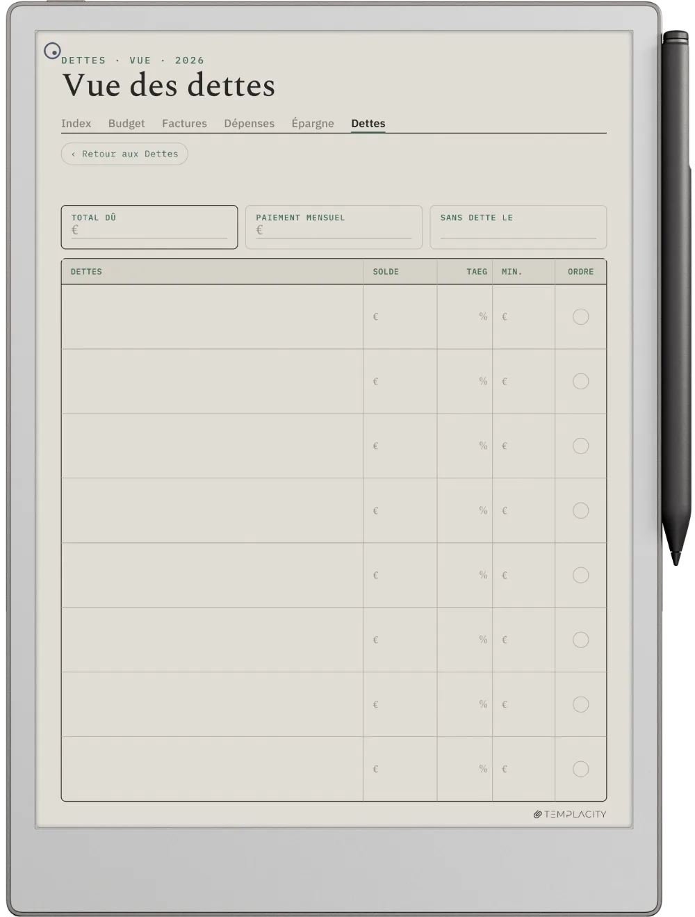 The Planner · Budget reMarkable Paper Pro page 5