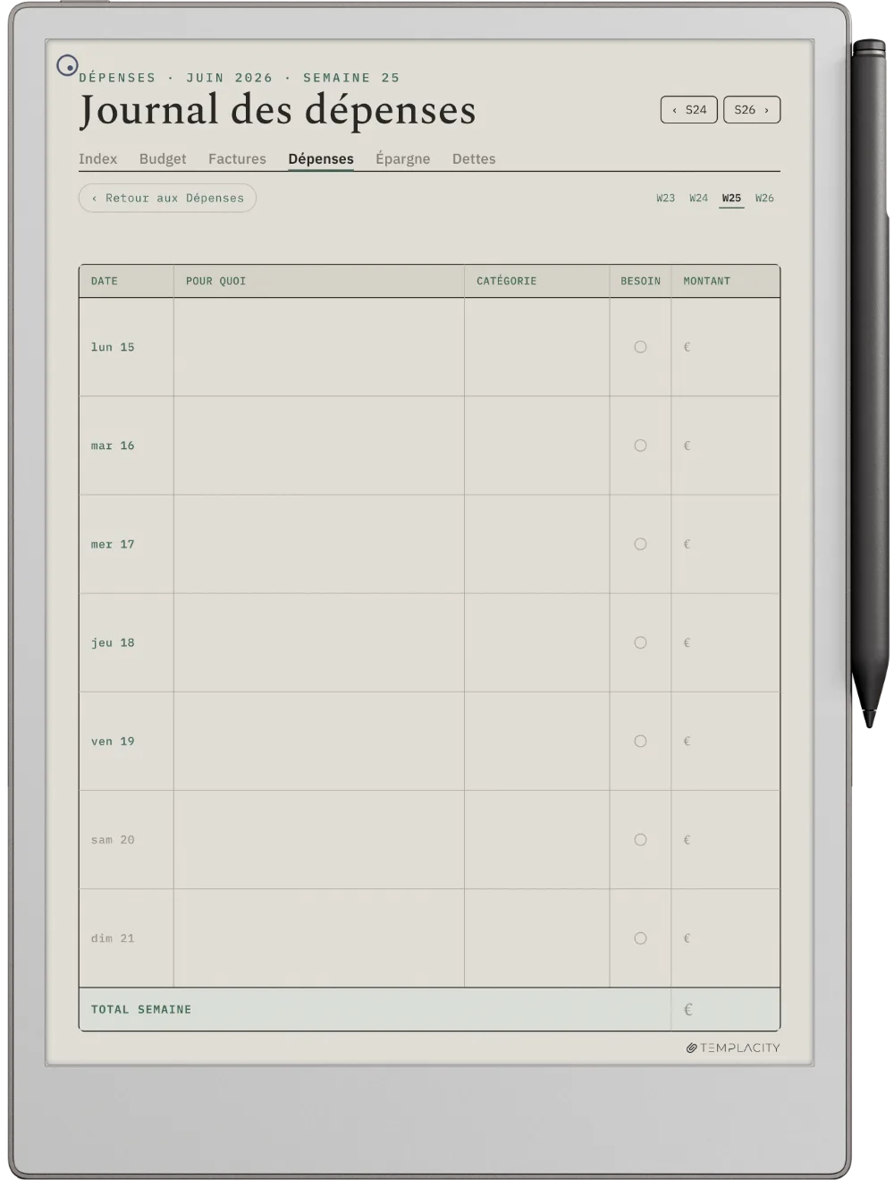 The Planner · Budget reMarkable Paper Pro page 3