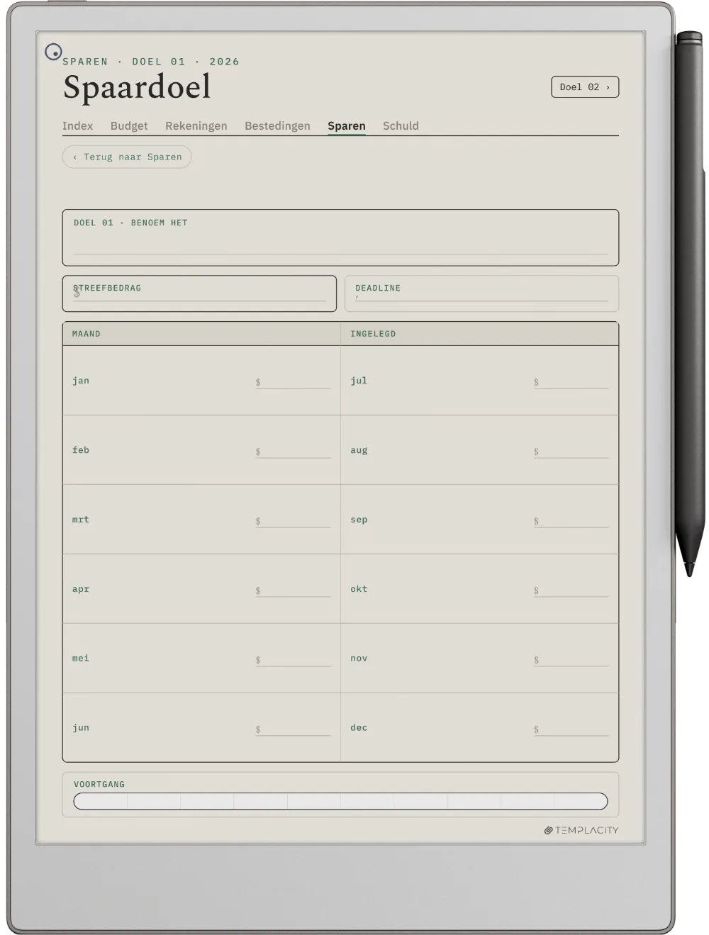 The Planner · Budget reMarkable Paper Pro pagina 4