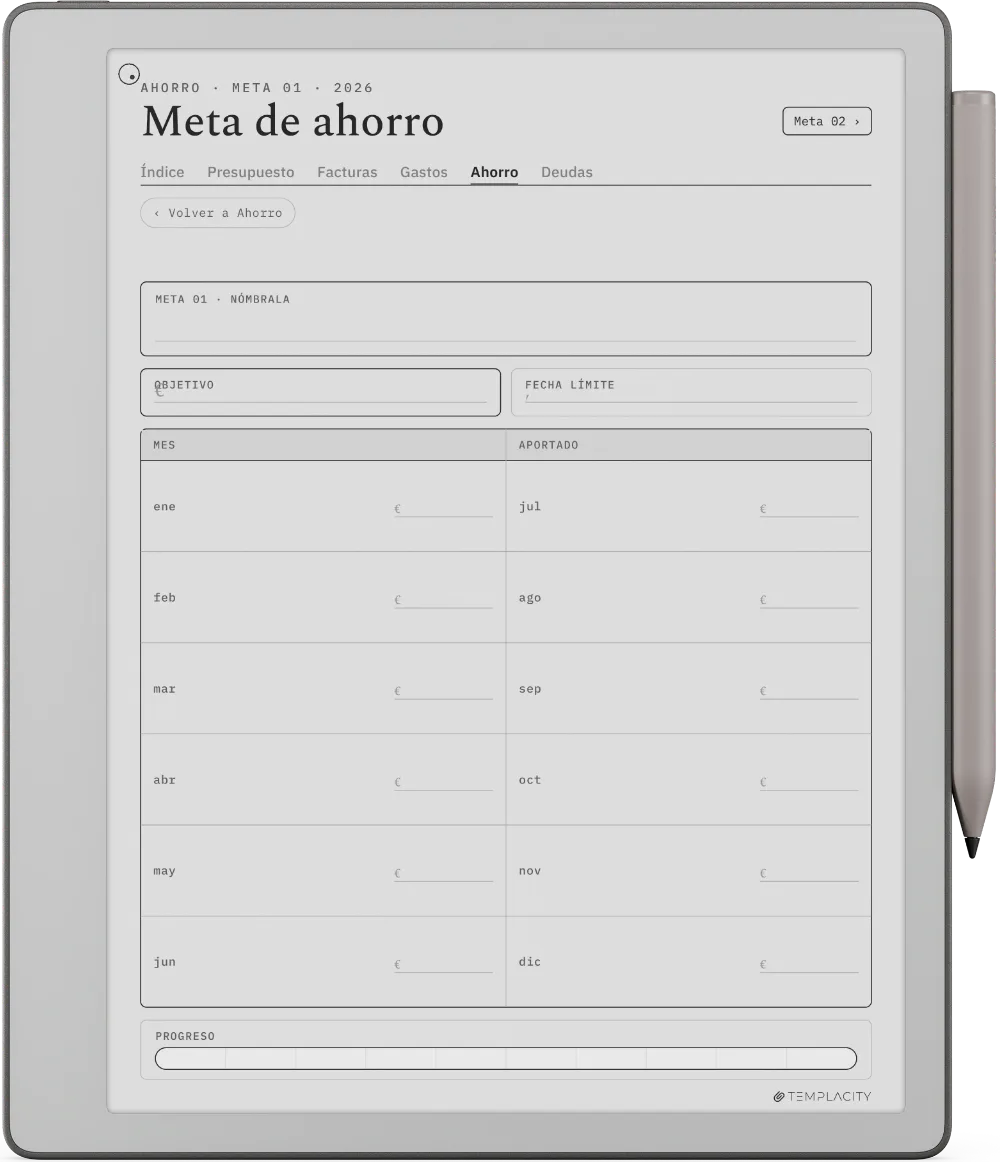 The Planner · Presupuesto reMarkable Paper Pure página 4