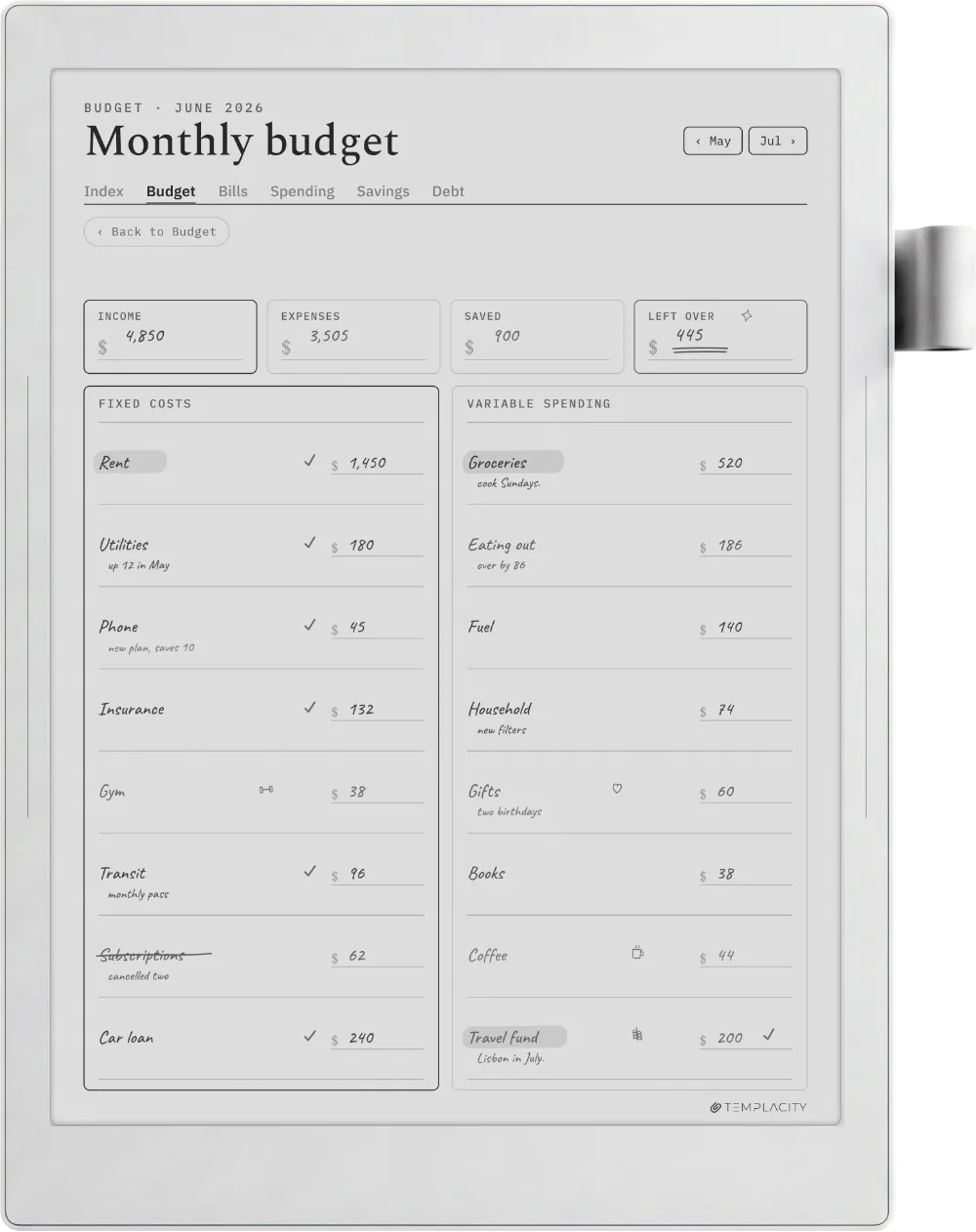 The Planner on the Supernote Manta