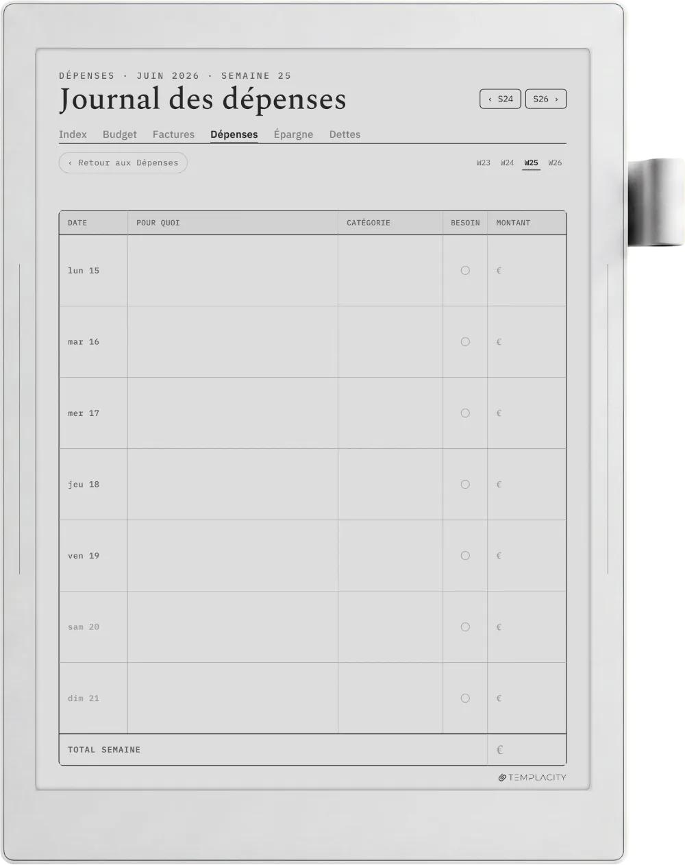 The Planner · Budget Supernote Manta page 3