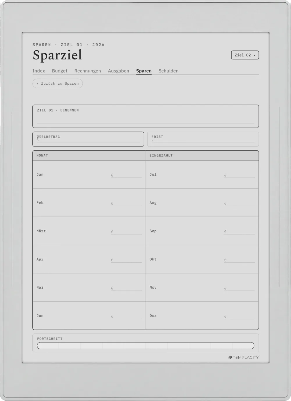 The Planner · Budget Supernote Nomad Seite 4