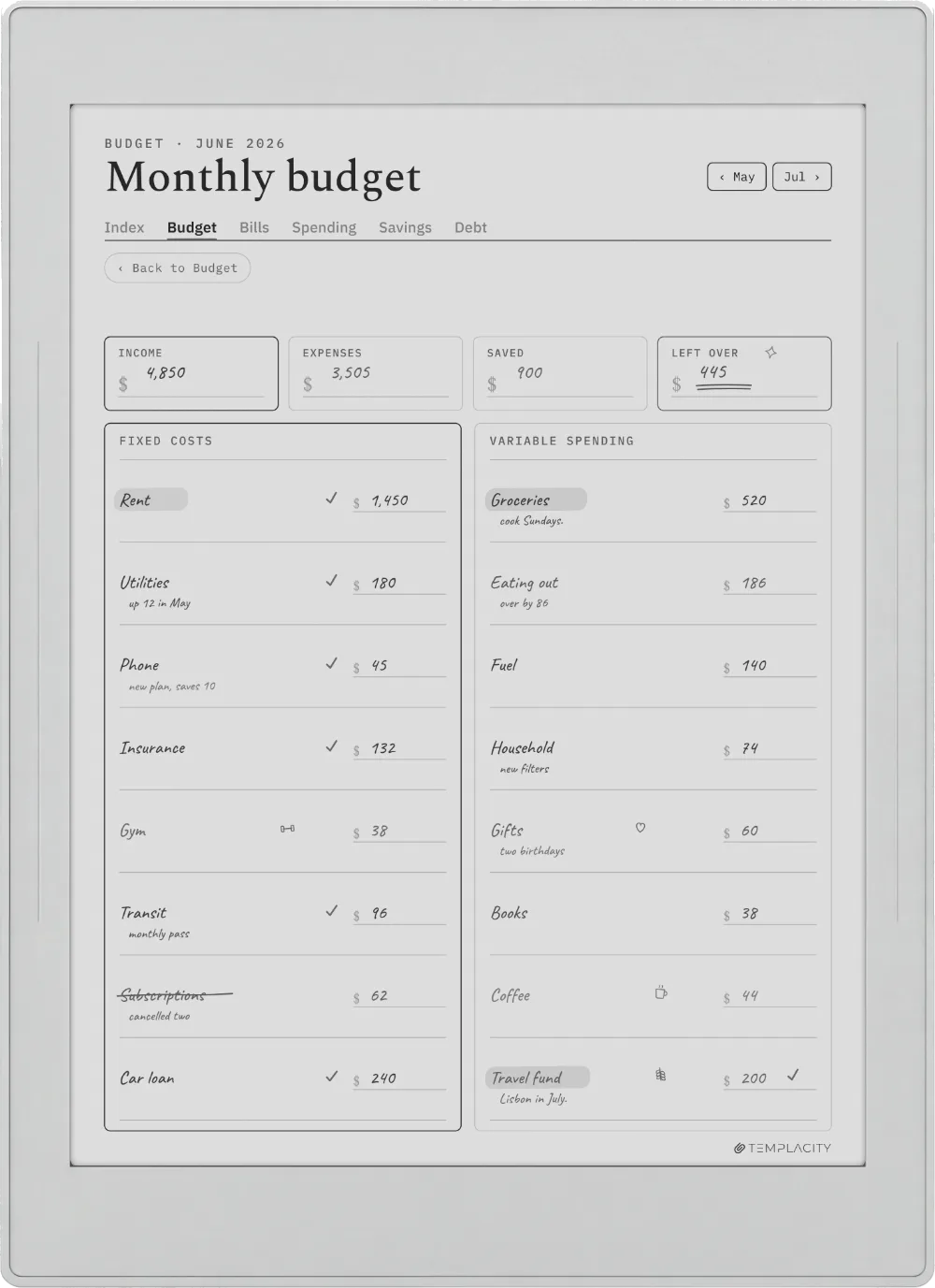 The Planner on the Supernote Nomad
