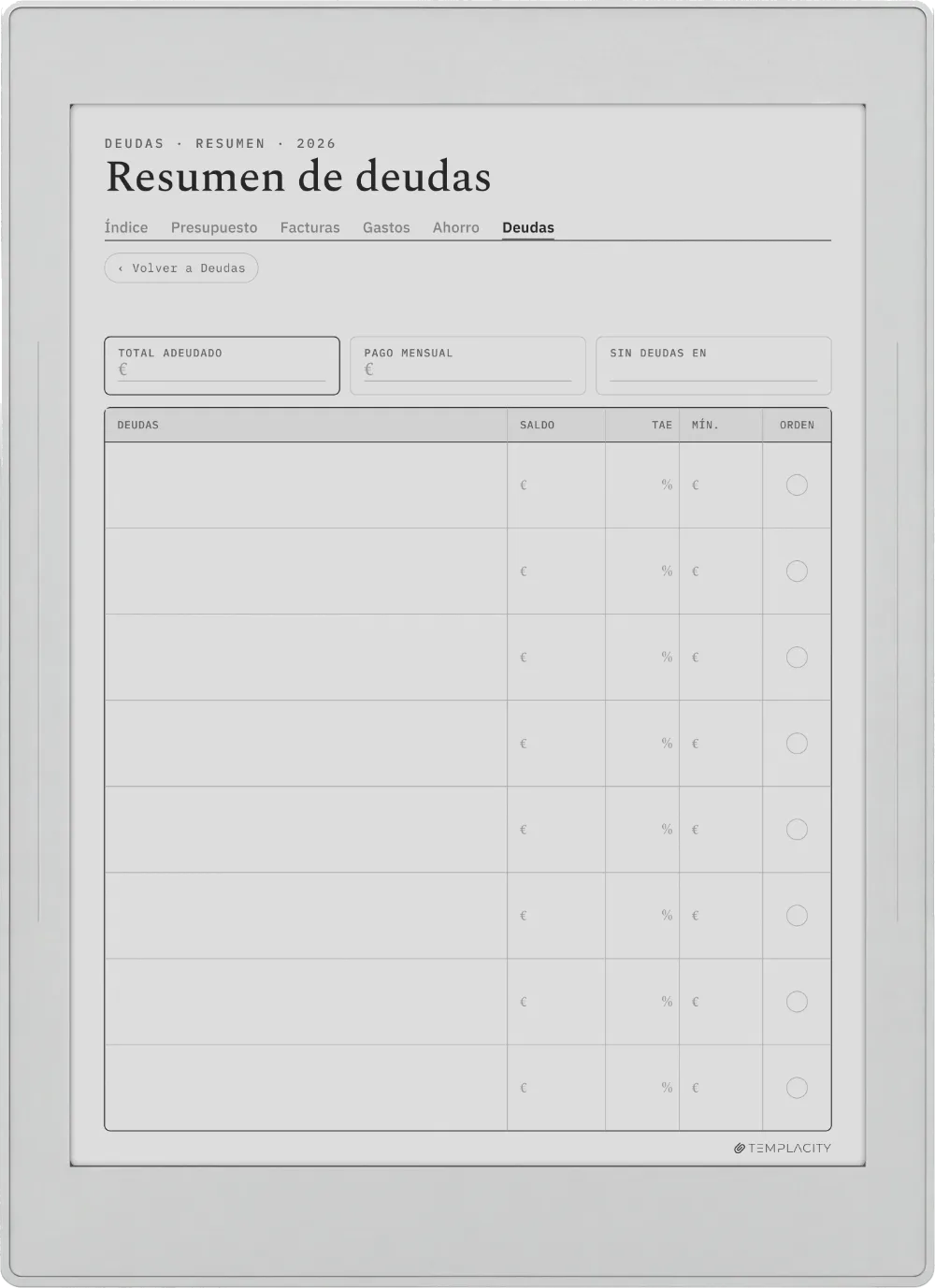 The Planner · Presupuesto Supernote Nomad página 5