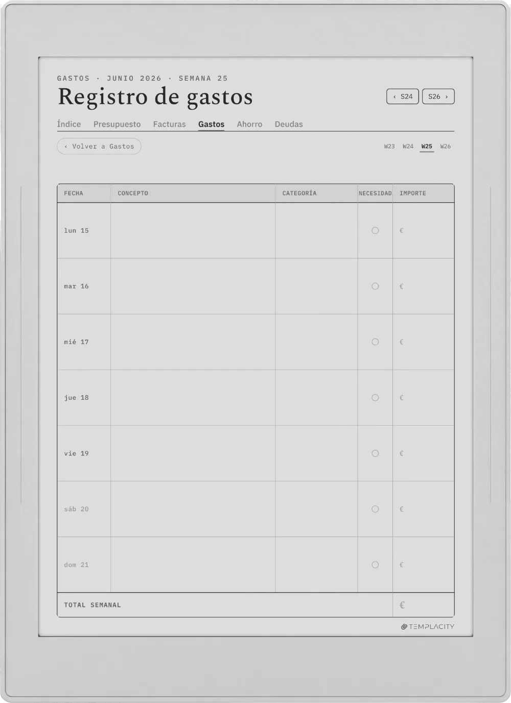 The Planner · Presupuesto Supernote Nomad página 3