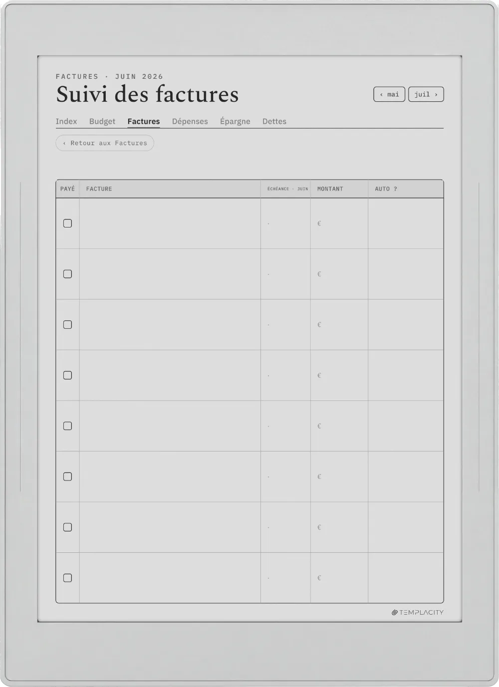 The Planner · Budget Supernote Nomad page 2