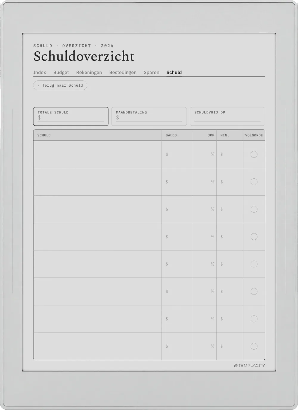 The Planner · Budget Supernote Nomad pagina 5