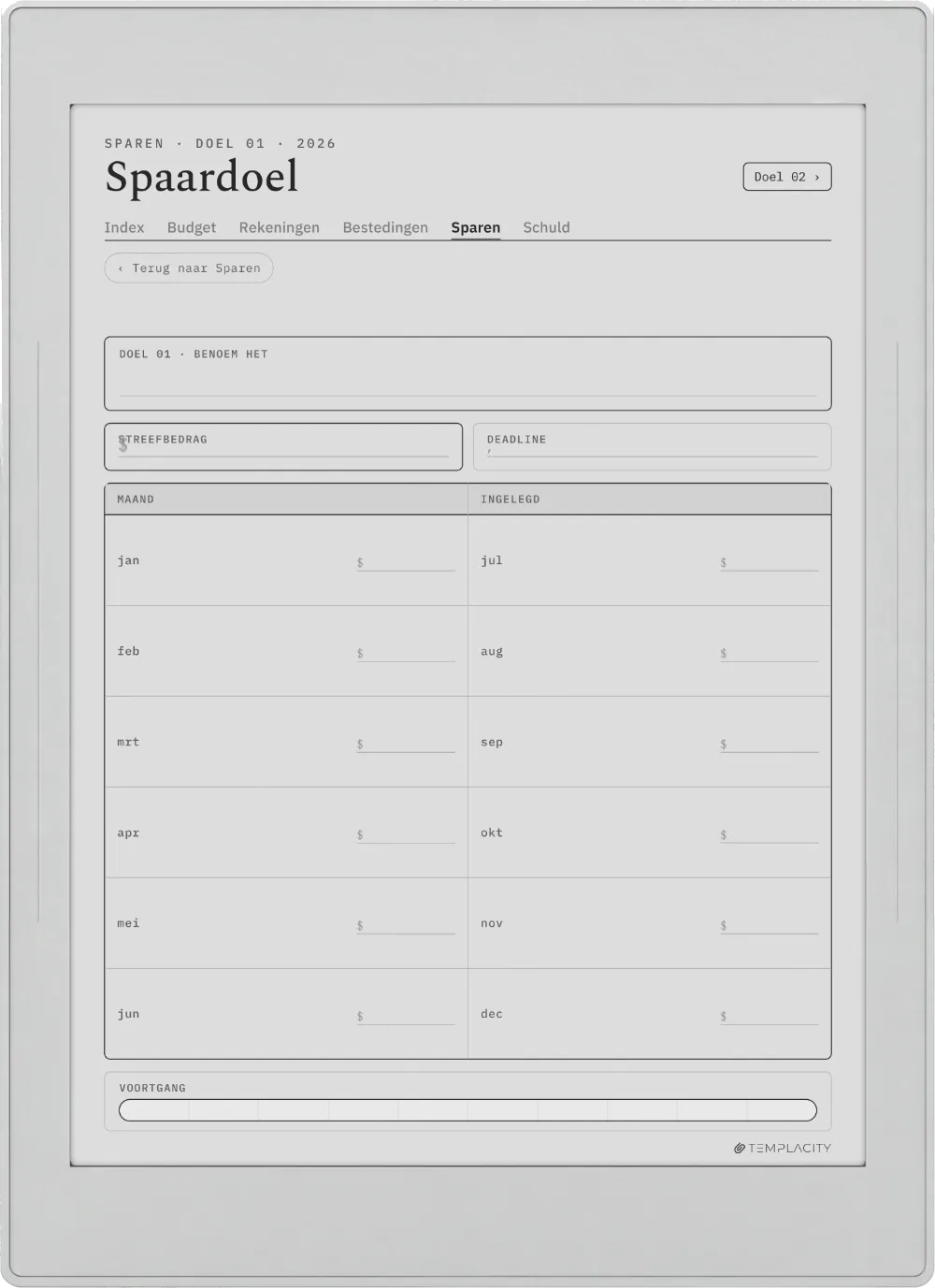 The Planner · Budget Supernote Nomad pagina 4