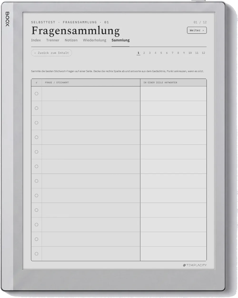 The Planner · Cornell-Notizen Boox Go 10.3 Seite 3
