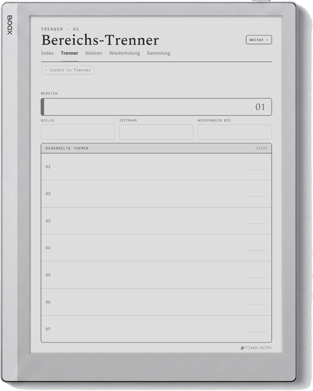 The Planner · Cornell-Notizen Boox Go 10.3 Seite 4