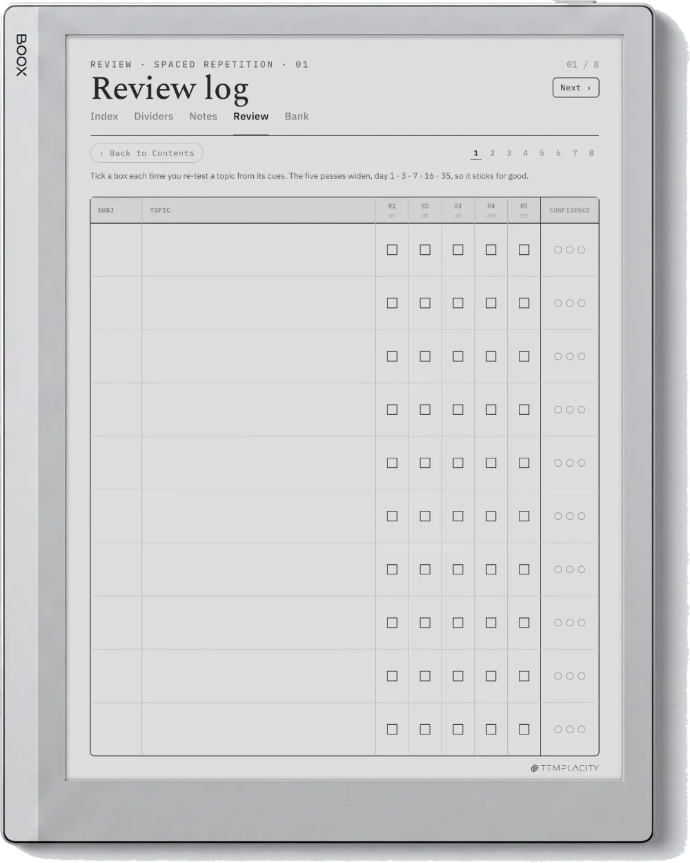 The Planner · Cornell Notes Boox Go 10.3 page 2