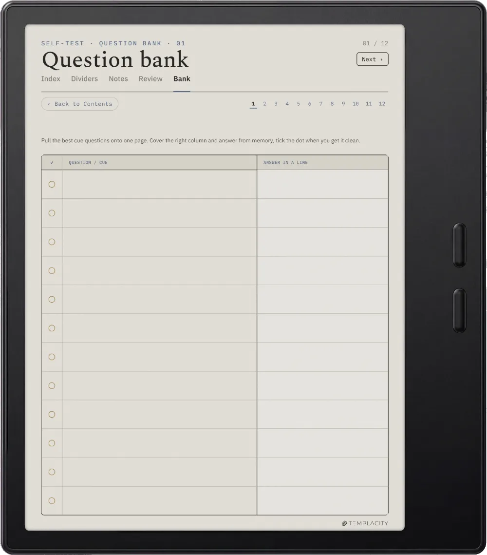 The Planner · Cornell Notes Boox Go Color 7 (Gen II) page 3