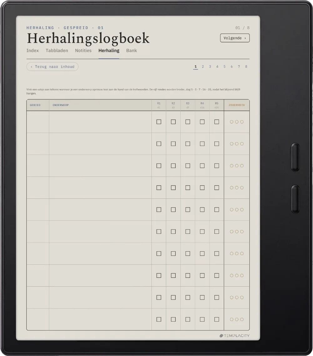 The Planner · Cornell-notities Boox Go Color 7 (Gen II) pagina 2