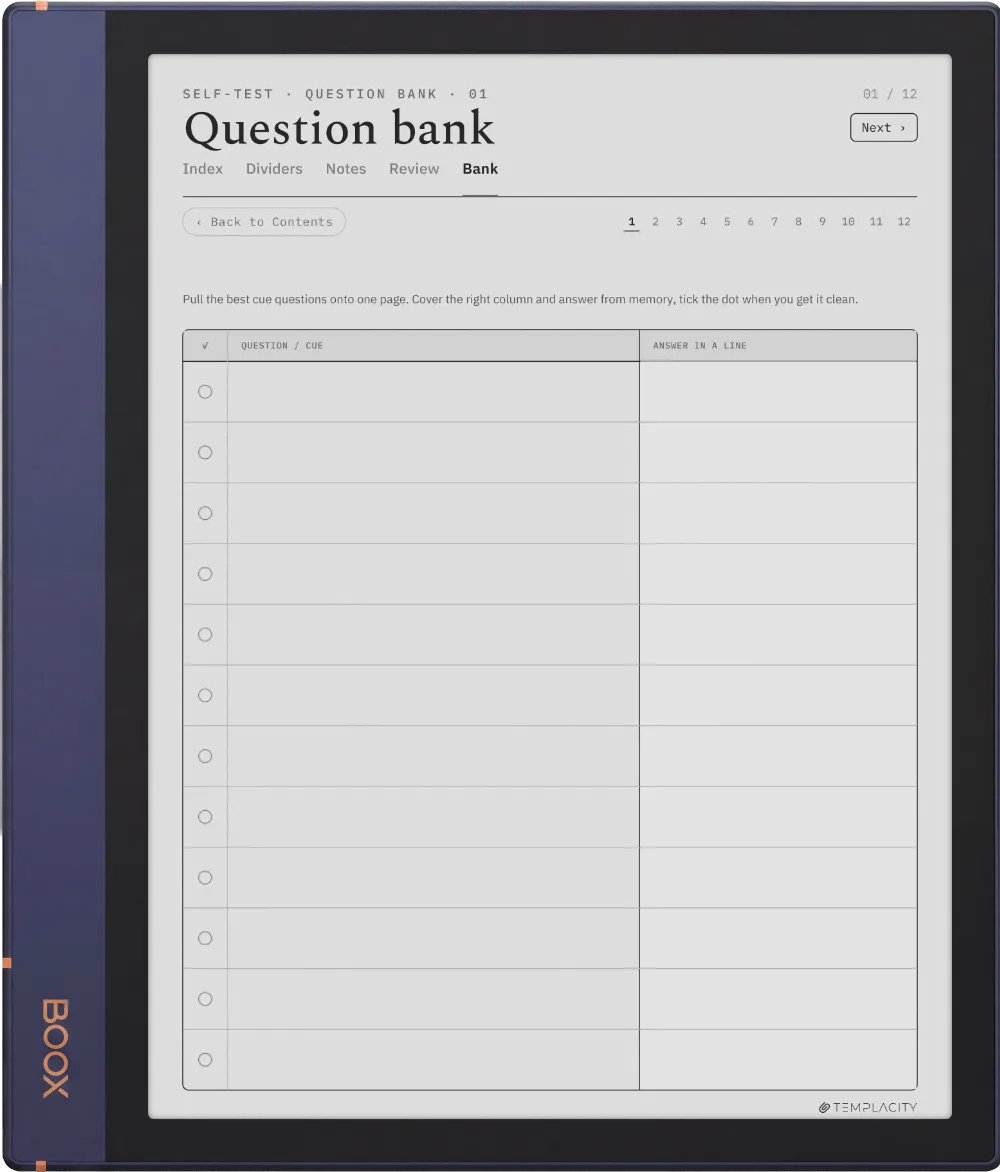 The Planner · Cornell Notes Boox Note Air2 page 3
