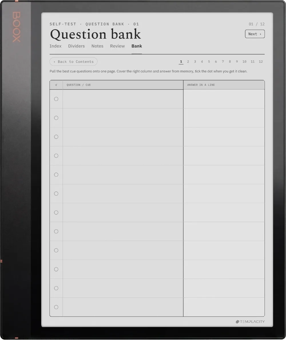 The Planner · Cornell Notes Boox Note Air 3 page 3