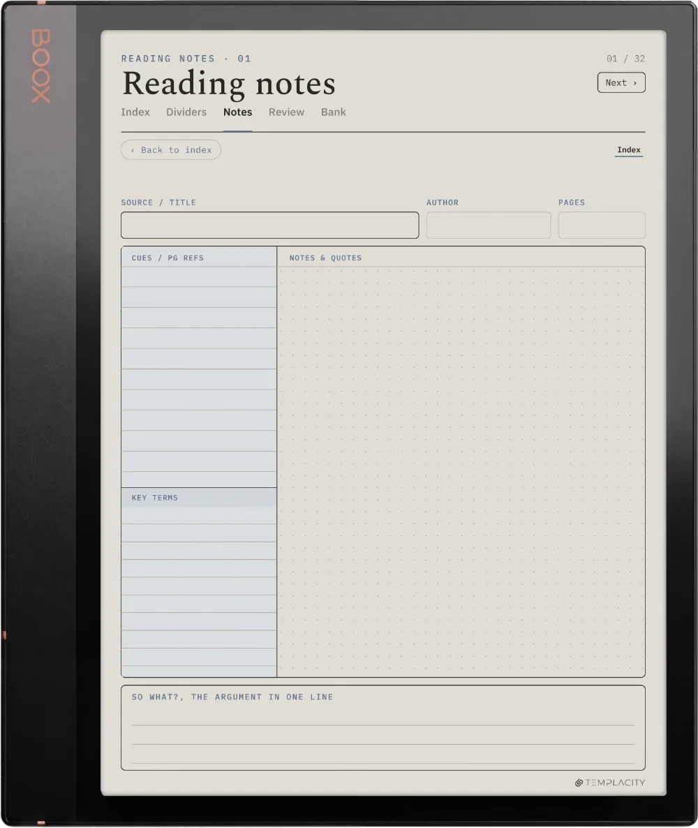 The Planner · Cornell Notes Boox Note Air3 C page 5