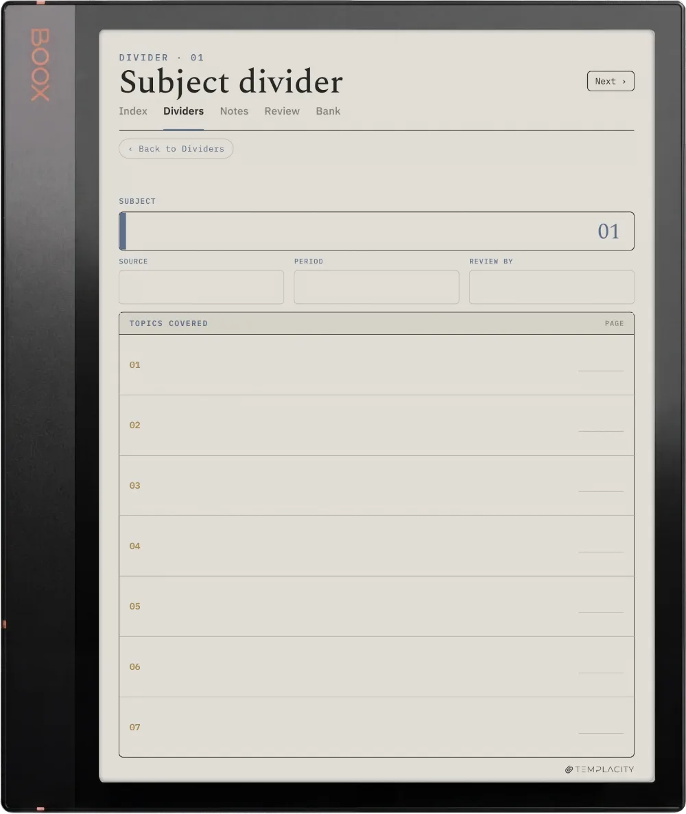 The Planner · Cornell Notes Boox Note Air3 C page 4
