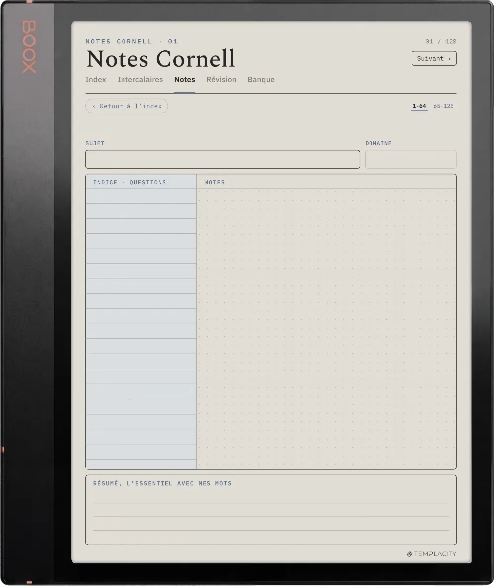 The Planner · Cornell Notes Boox Note Air3 C page 1