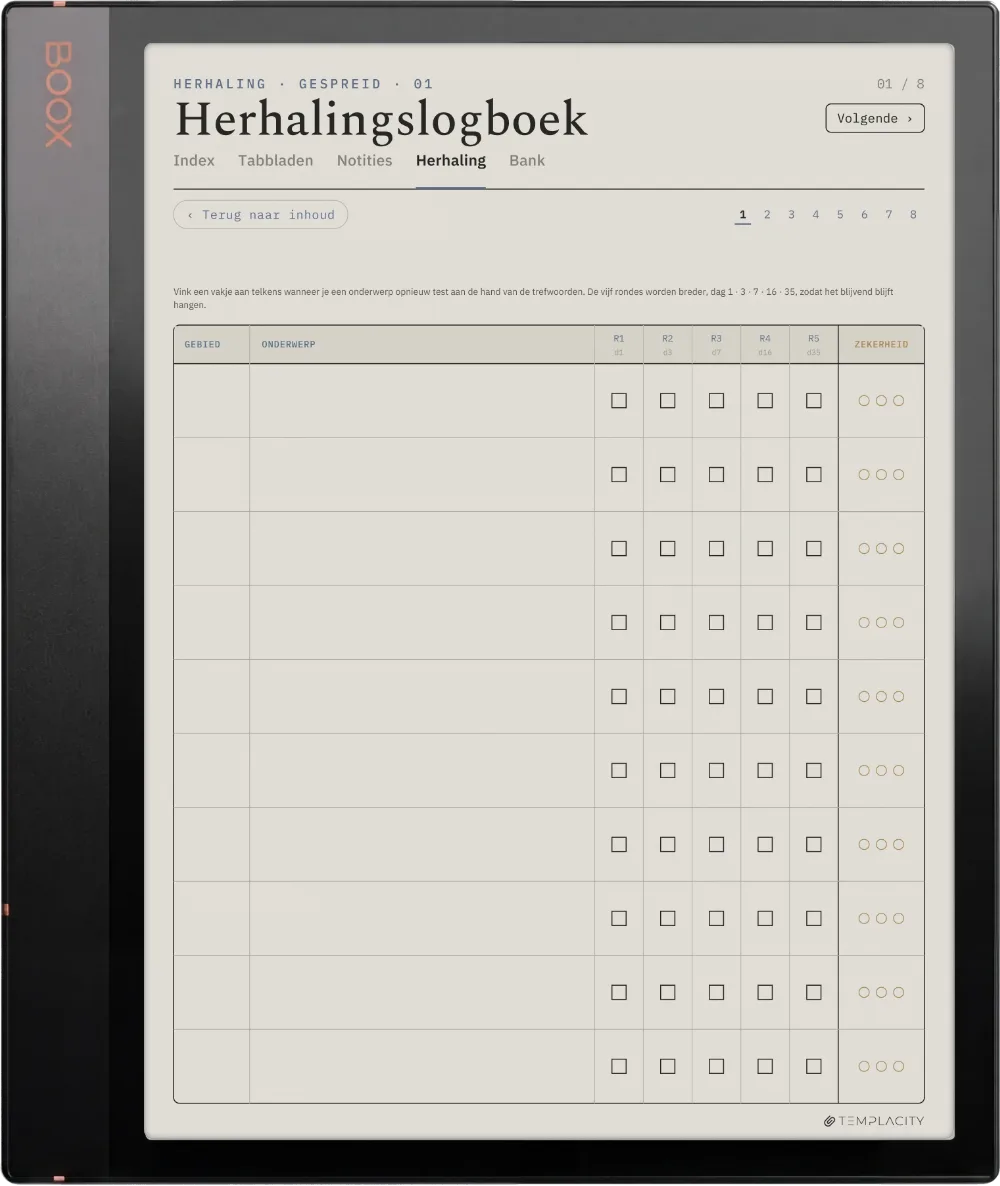 The Planner · Cornell-notities Boox Note Air3 C pagina 2