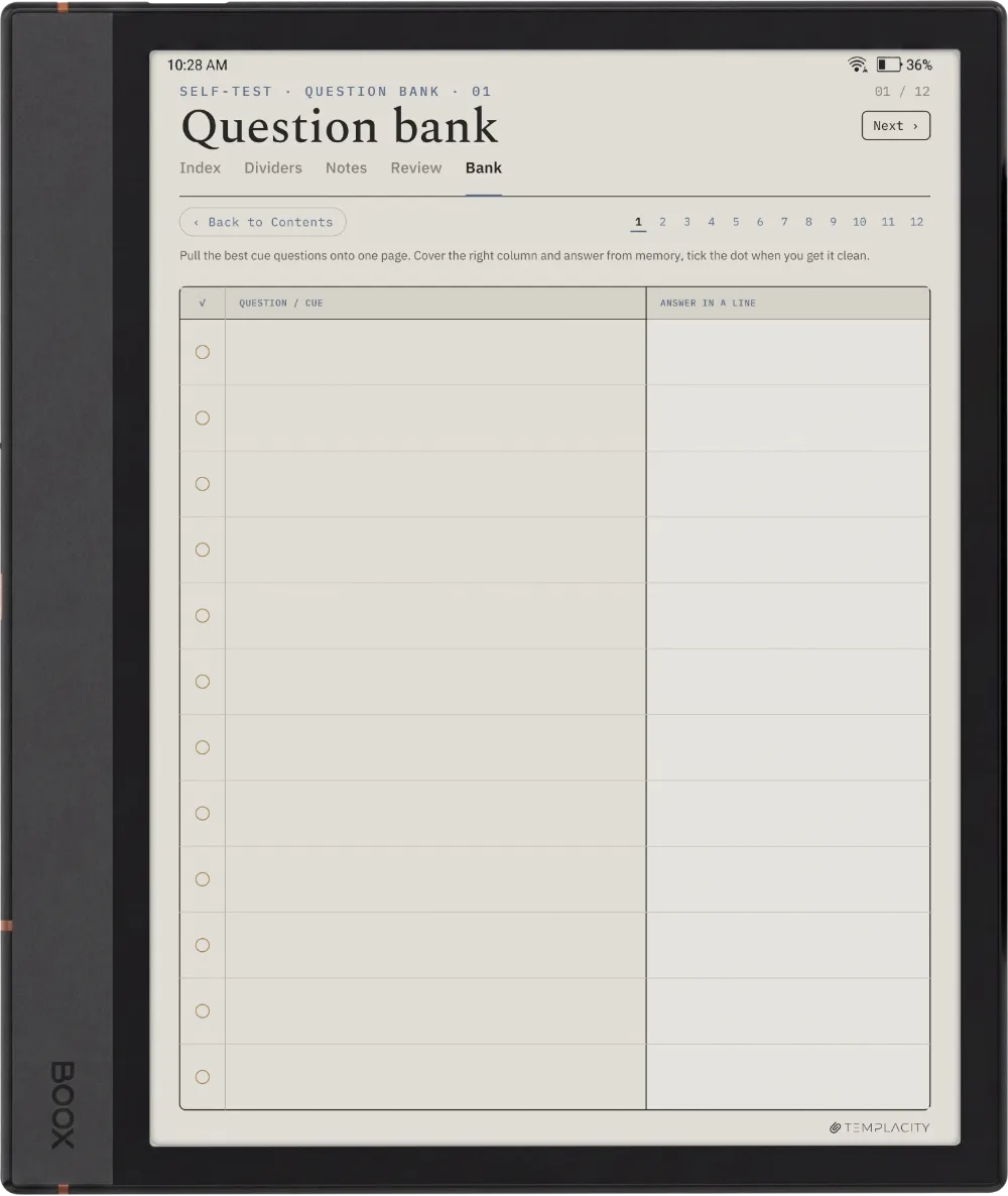 The Planner · Cornell Notes Boox Note Air4 C page 3