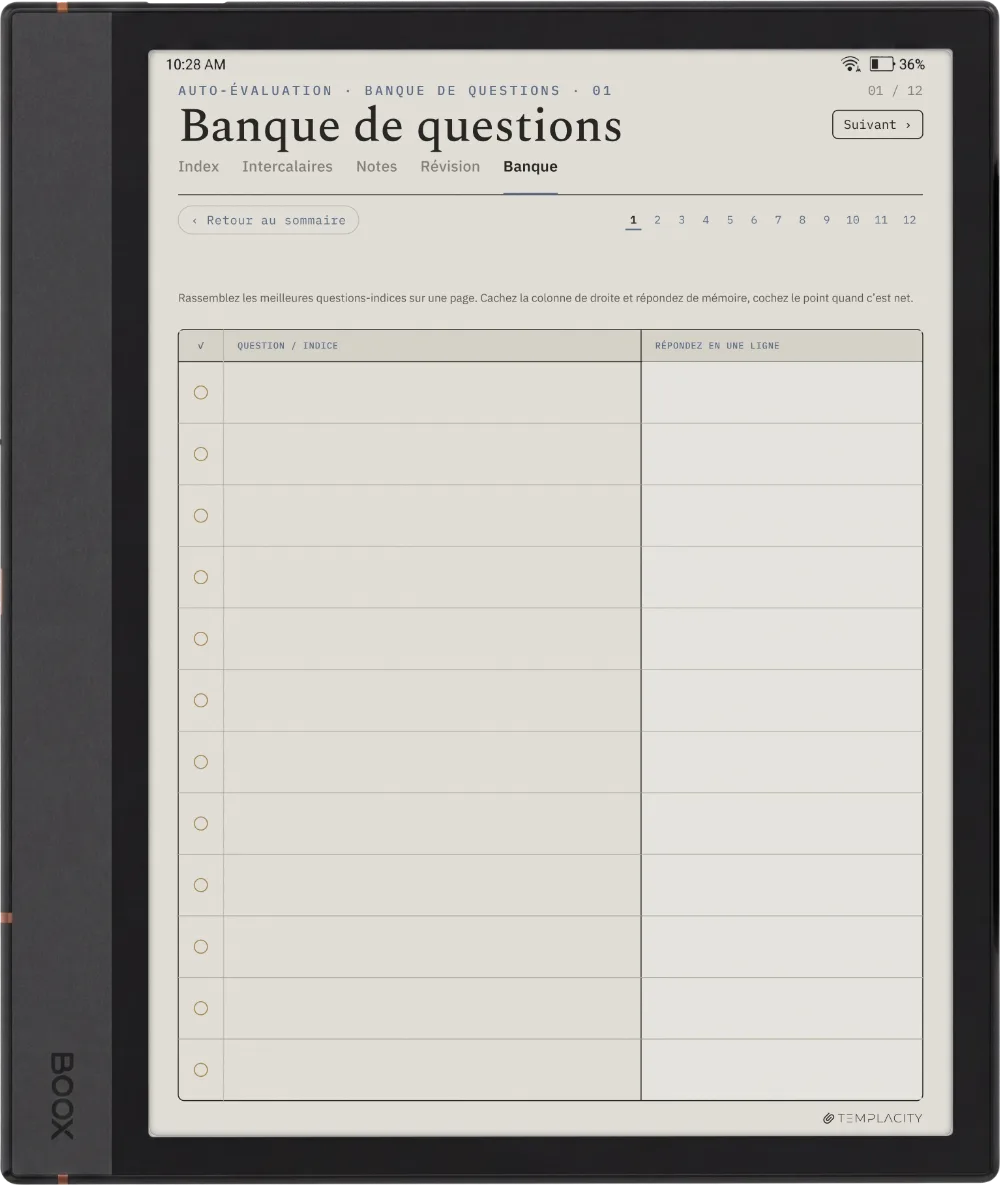 The Planner · Cornell Notes Boox Note Air4 C page 3