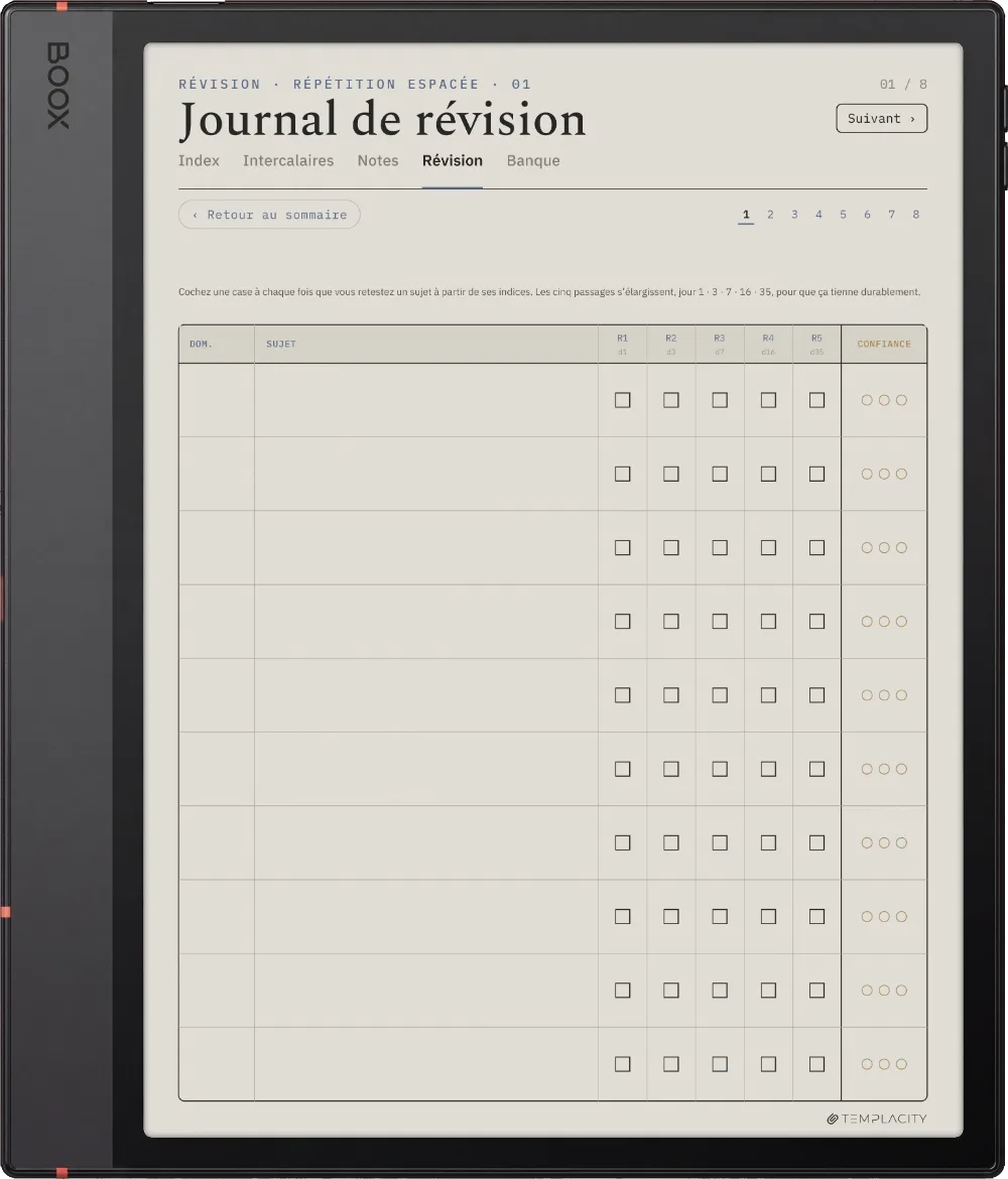 The Planner · Cornell Notes Boox Note Air5 C page 2
