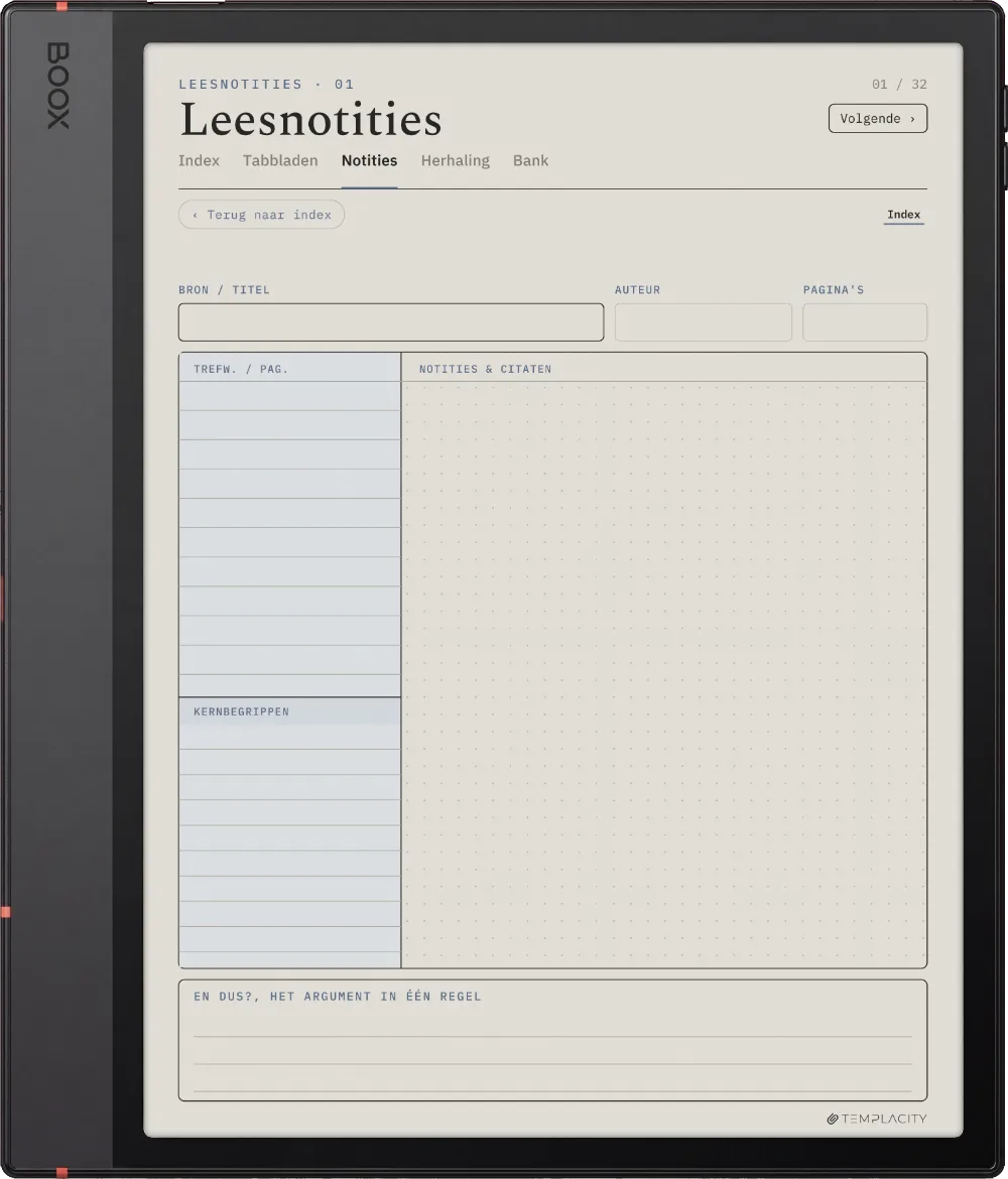 The Planner · Cornell-notities Boox Note Air5 C pagina 5