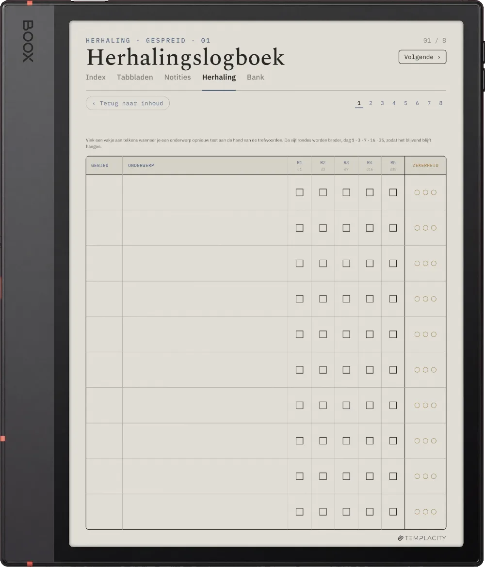 The Planner · Cornell-notities Boox Note Air5 C pagina 2