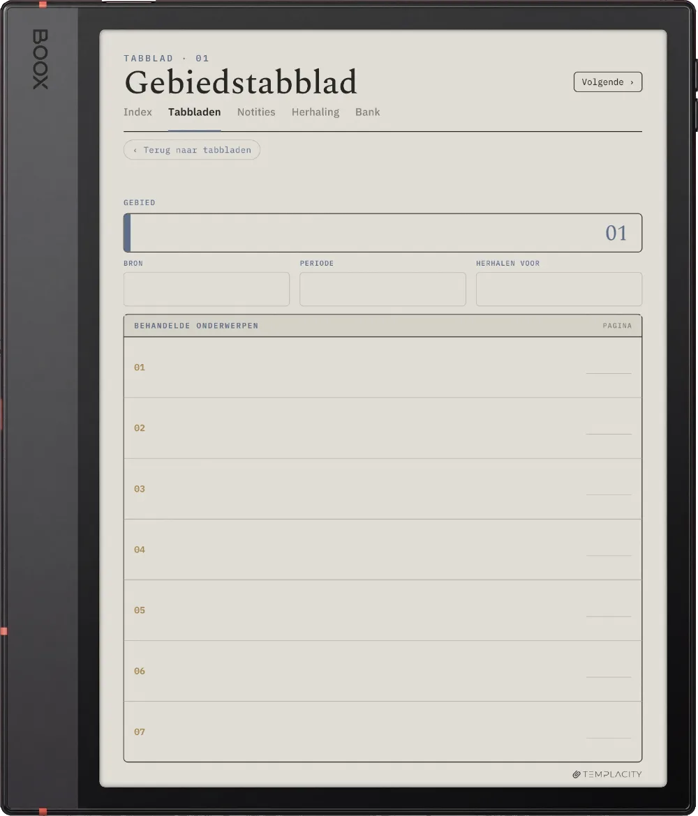The Planner · Cornell-notities Boox Note Air5 C pagina 4