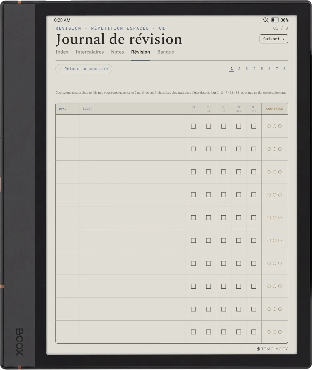 The Planner · Cornell Notes Boox Note Max page 2