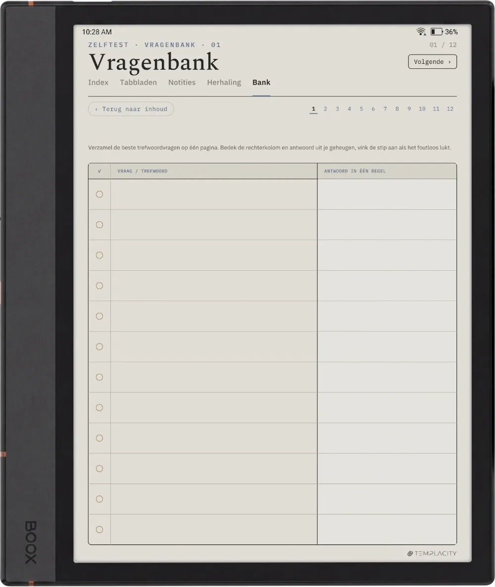 The Planner · Cornell-notities Boox Note Max pagina 3