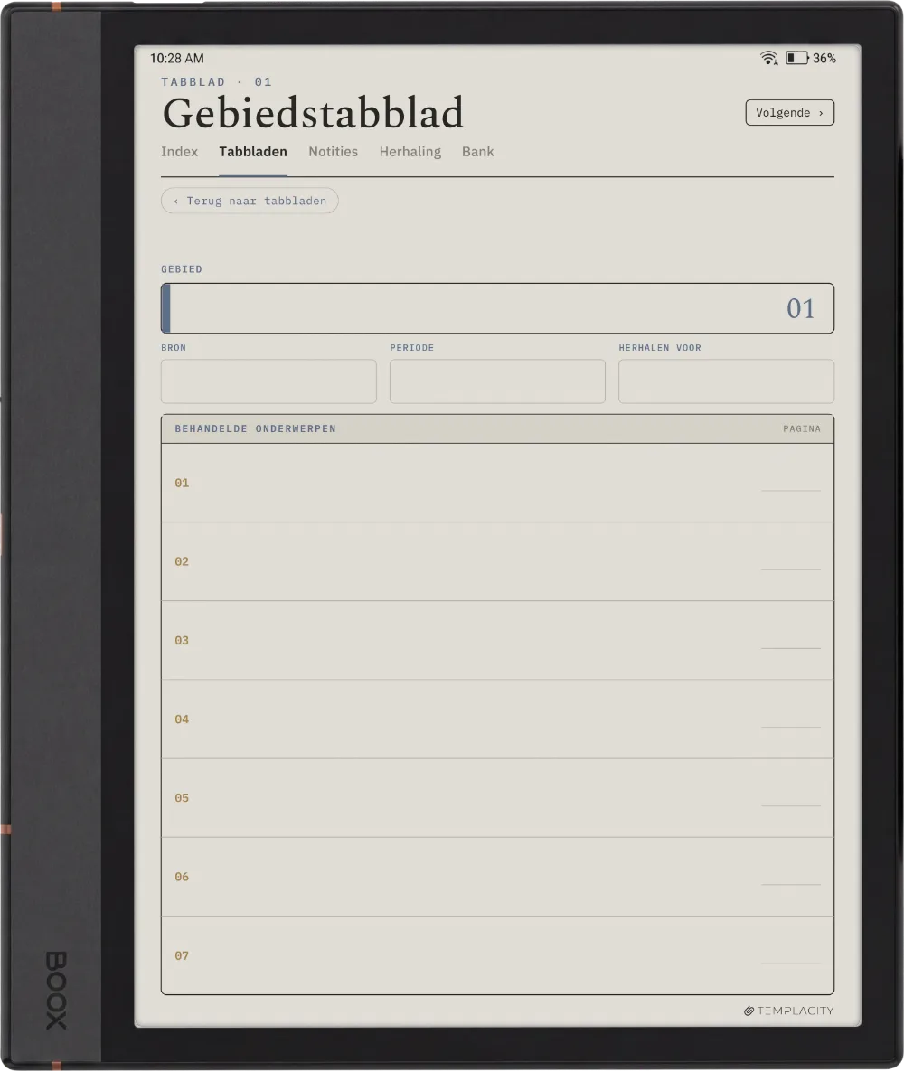 The Planner · Cornell-notities Boox Note Max pagina 4