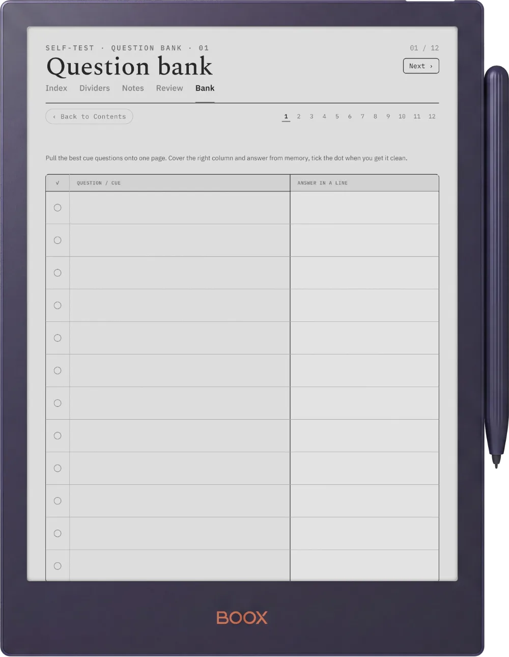 The Planner · Cornell Notes Boox Note5 page 3
