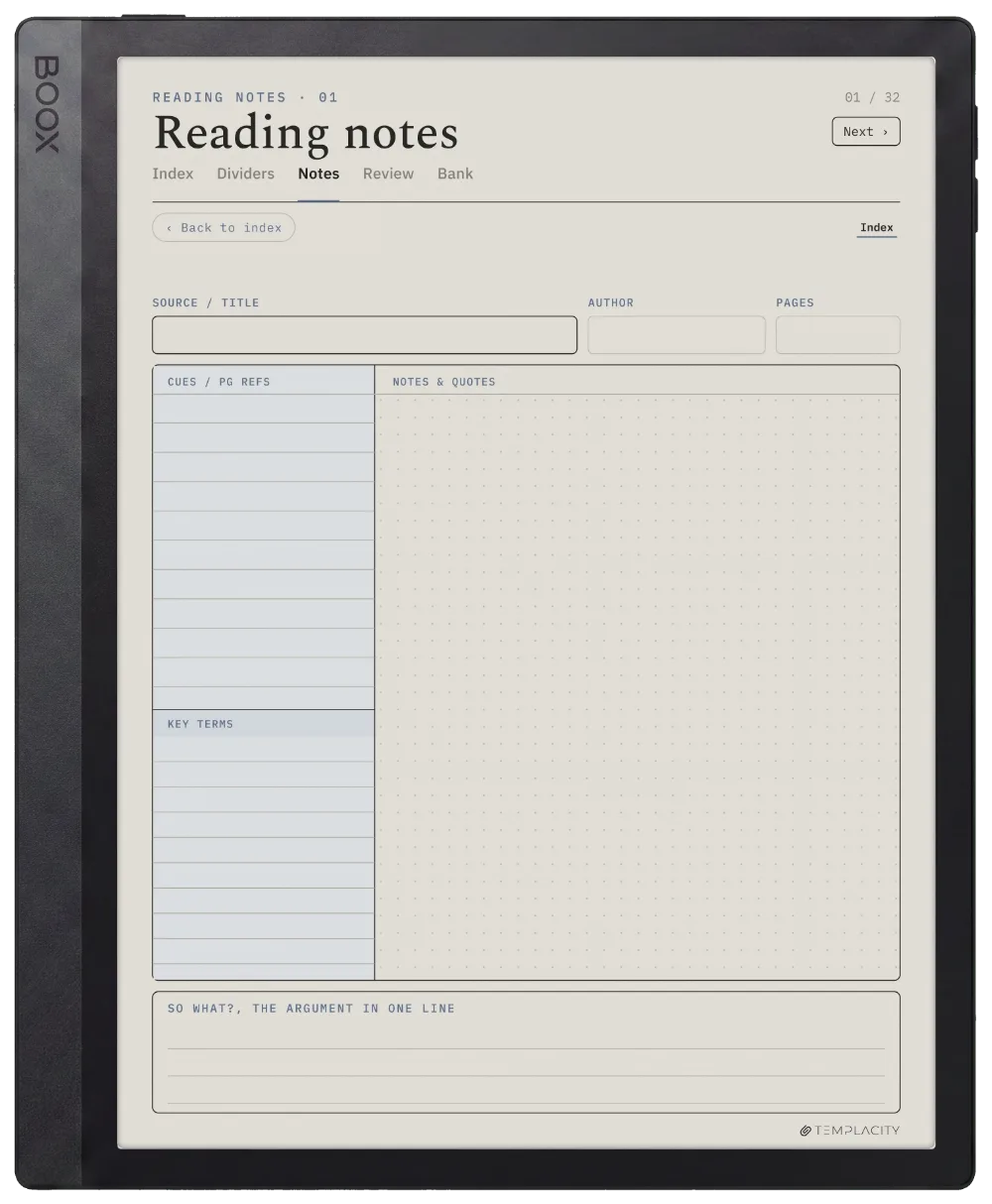 The Planner · Cornell Notes Boox Tab Ultra C Pro page 5