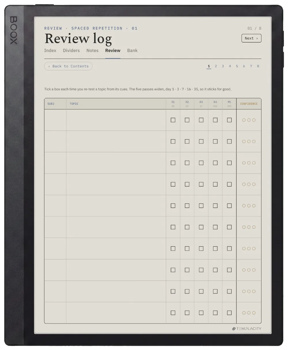 The Planner · Cornell Notes Boox Tab Ultra C Pro page 2