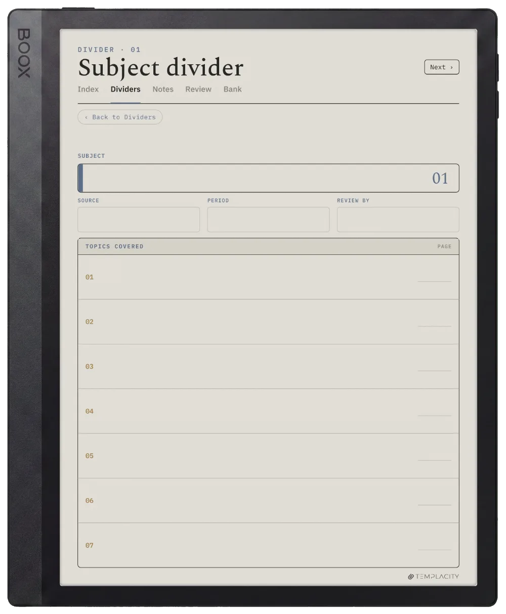 The Planner · Cornell Notes Boox Tab Ultra C Pro page 4