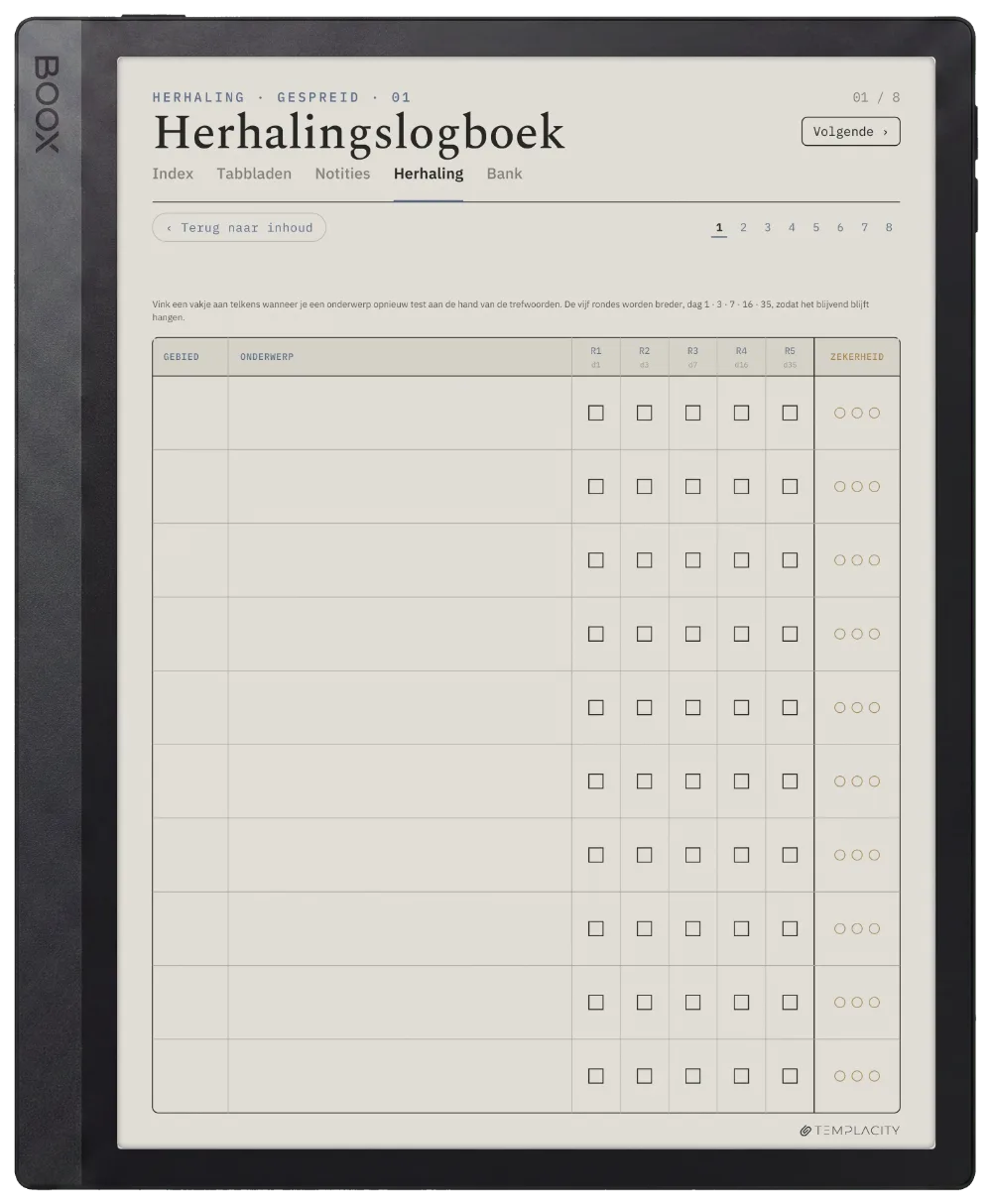 The Planner · Cornell-notities Boox Tab Ultra C Pro pagina 2