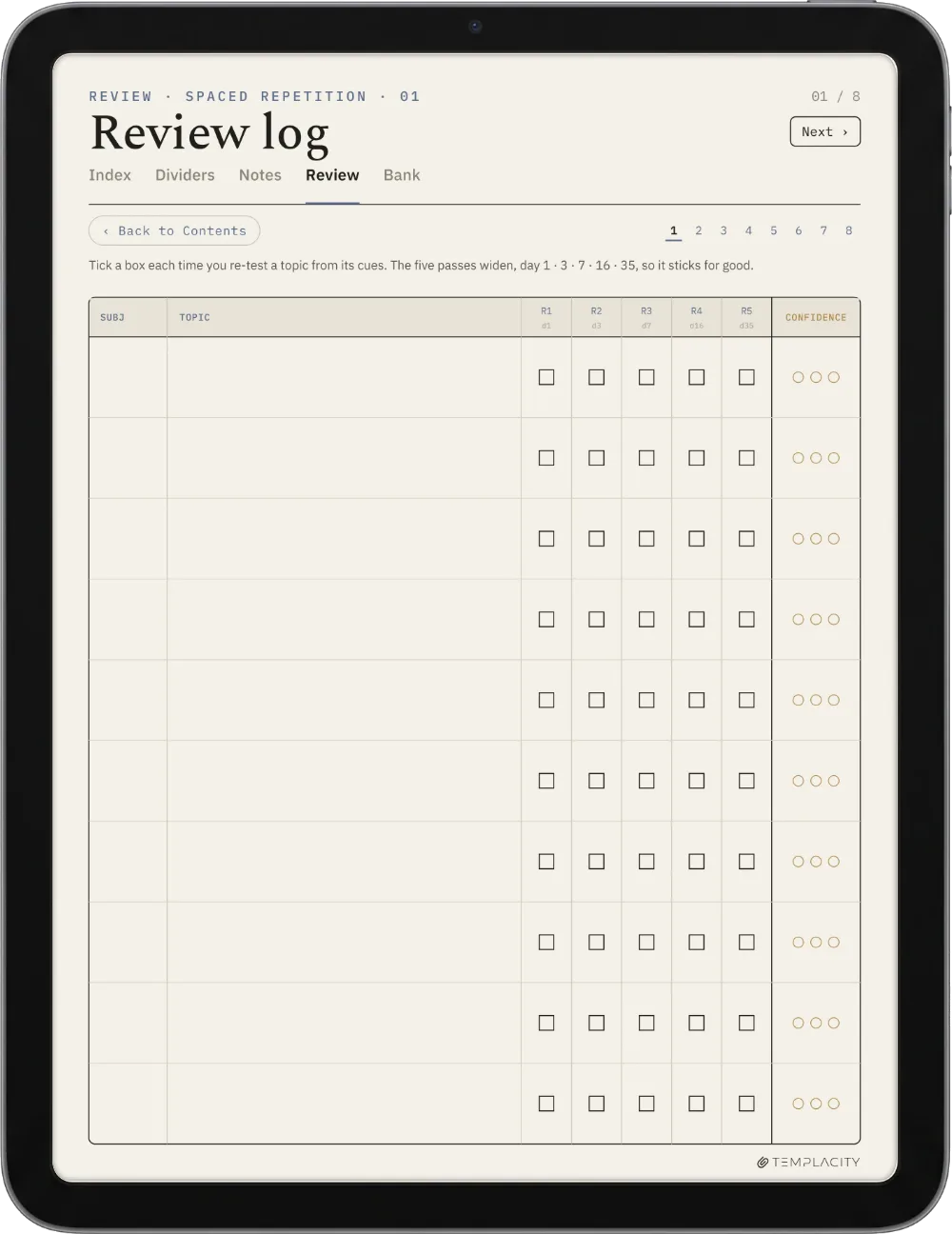 The Planner · Cornell Notes iPad page 2