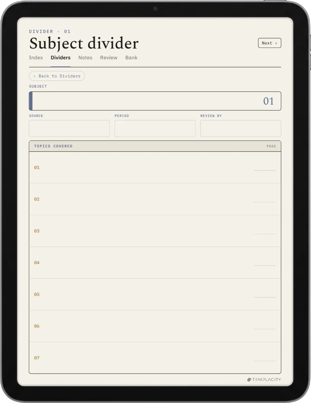 The Planner · Cornell Notes iPad page 4